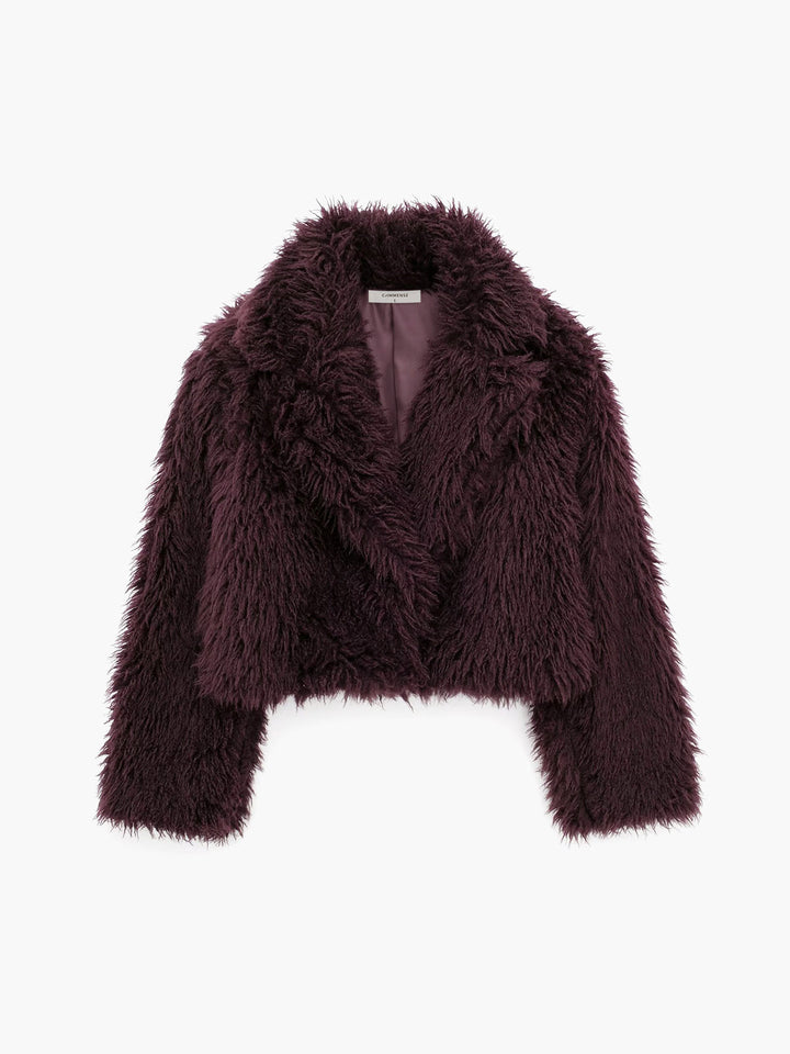 Fluffy Imitation Fur Short Jacket - Lina-XS-Nora Luxe