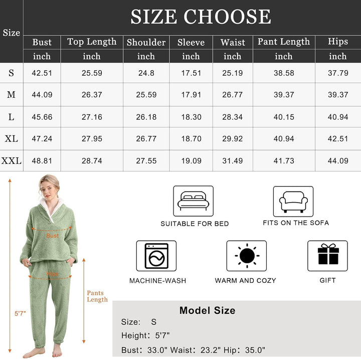 Fluffy Pajama Set for Women - CozyPlush-Dark blue-S-Nora Luxe