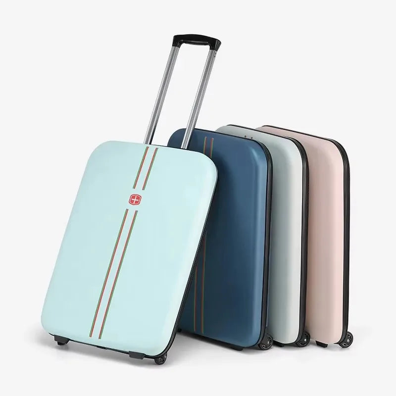Foldable hard shell suitcase – Porto-Light green-S (42 L)-Nora Luxe