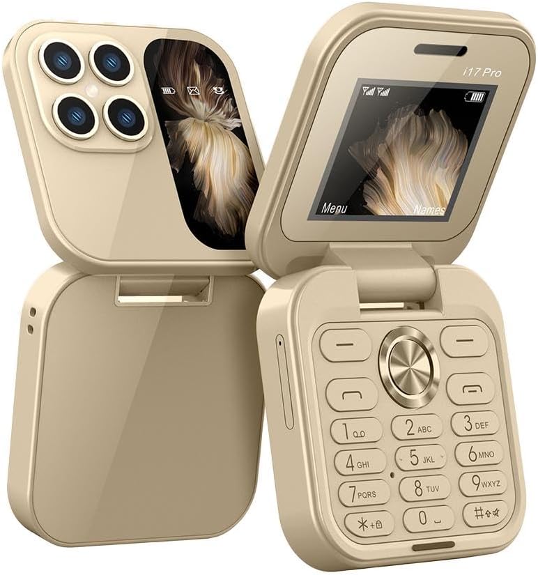 Foldable Mini Phone – FlipLite-Gold-Nora Luxe