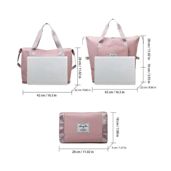 Foldable Travel Bag - FlexiCarry-Black-Nora Luxe