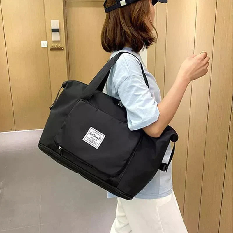 Foldable Travel Bag - FlexiCarry-Black-Nora Luxe