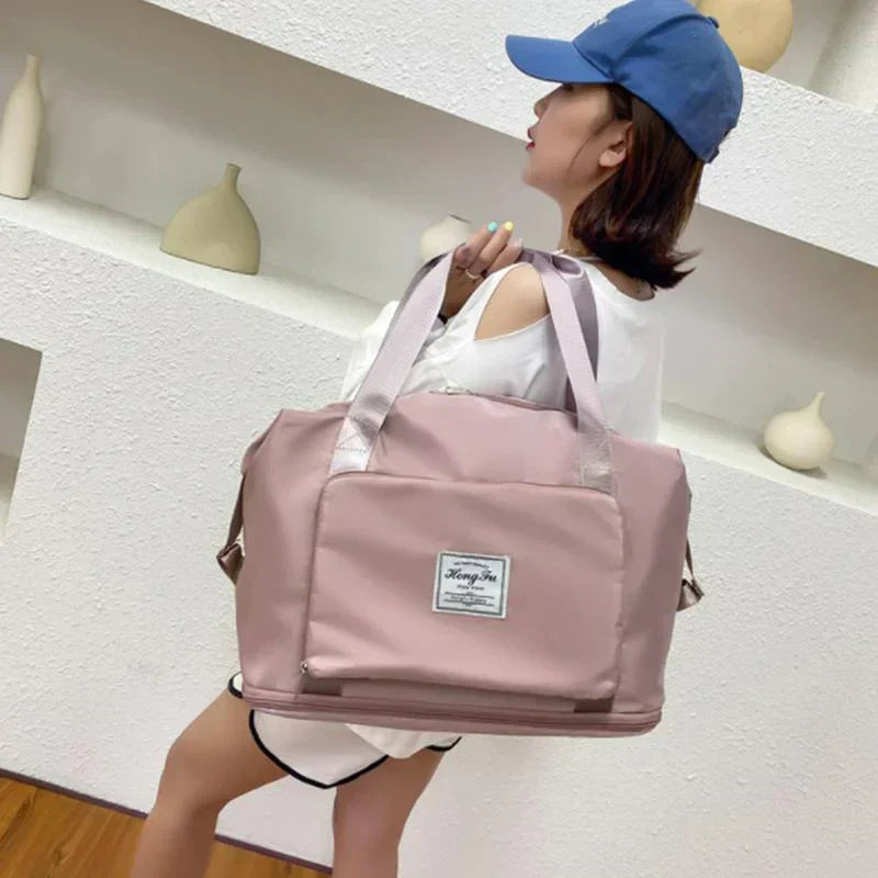 Foldable Travel Bag - FlexiCarry-Pink-Nora Luxe