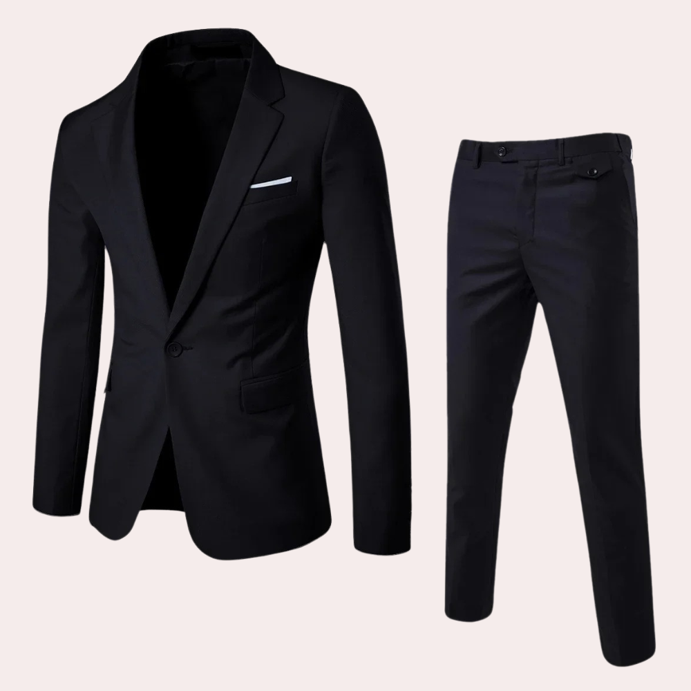 Formal and Comfortable Men's Suit - Thomas-Black-S-Nora Luxe