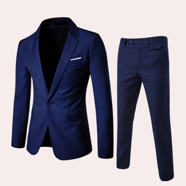 Formal and Comfortable Men's Suit - Thomas-Dark Blue-S-Nora Luxe