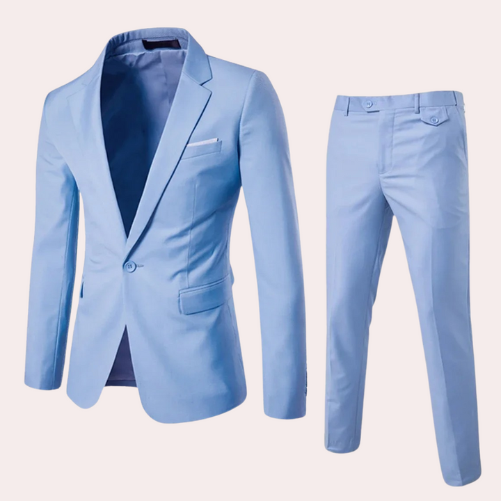 Formal and Comfortable Men's Suit - Thomas-Light Blue-S-Nora Luxe