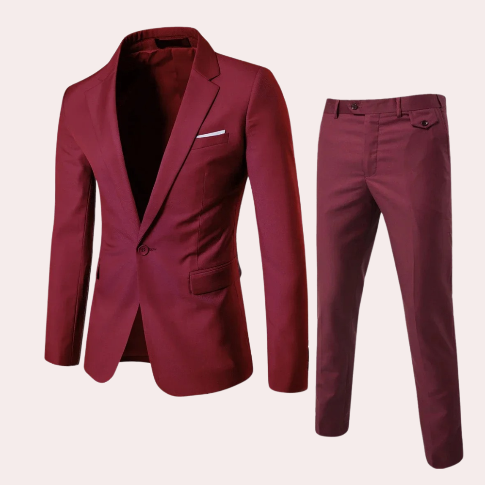 Formal and Comfortable Men's Suit - Thomas-Red-S-Nora Luxe