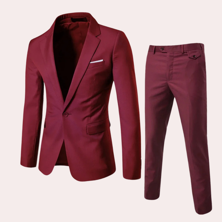 Formal and Comfortable Men's Suit - Thomas-Red-S-Nora Luxe