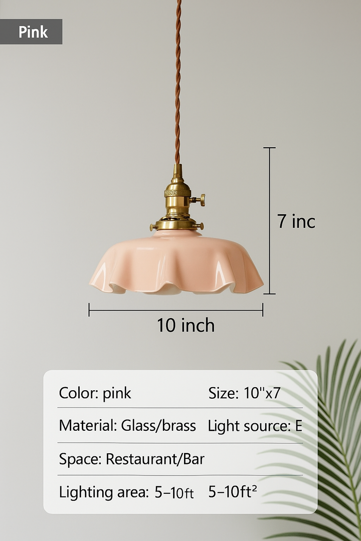 French Brass Hanging Lamp - BrassChic-Room yellow-Warm White-Nora Luxe