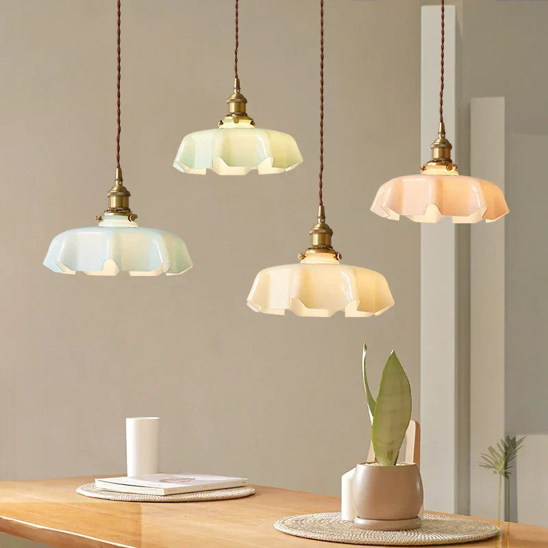 French Brass Hanging Lamp - BrassChic-Room yellow-Warm White-Nora Luxe