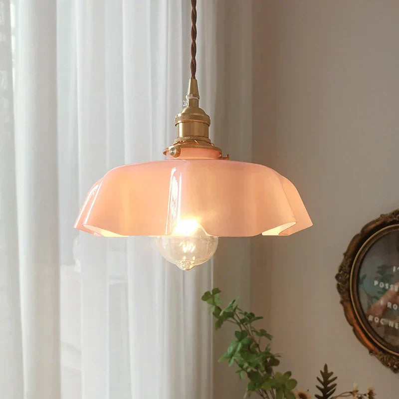 French Brass Hanging Lamp - BrassChic-Room yellow-Warm White-Nora Luxe