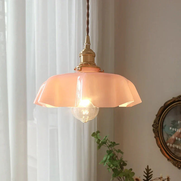 French Brass Hanging Lamp - BrassChic-Room yellow-Warm White-Nora Luxe