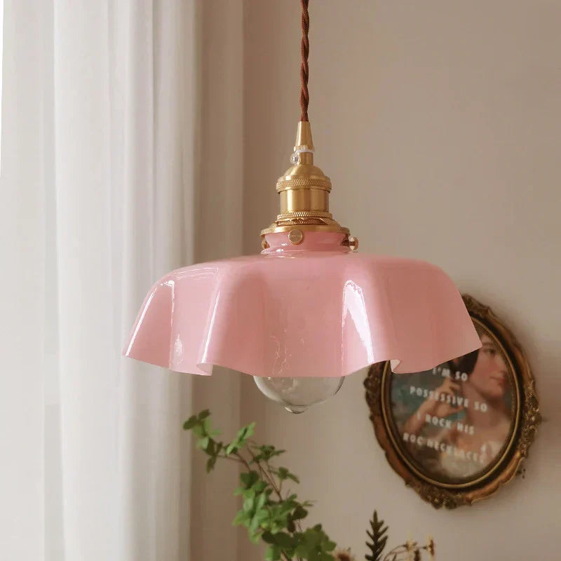 French Brass Hanging Lamp - BrassChic-Room yellow-Warm White-Nora Luxe