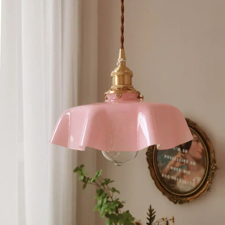 French Brass Hanging Lamp - BrassChic-Room yellow-Warm White-Nora Luxe
