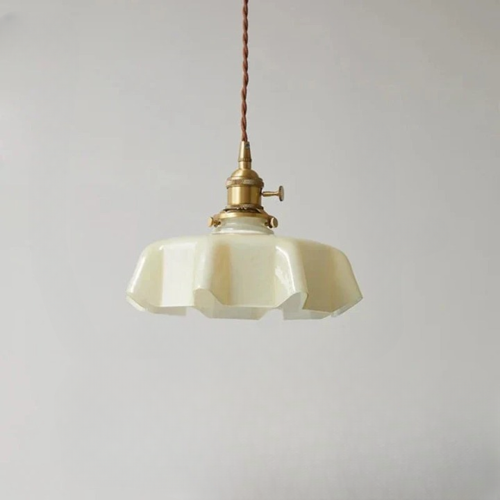 French Brass Hanging Lamp - BrassChic-Room yellow-Warm White-Nora Luxe
