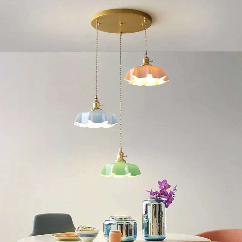 French Brass Hanging Lamp - BrassChic-Room yellow-Warm White-Nora Luxe