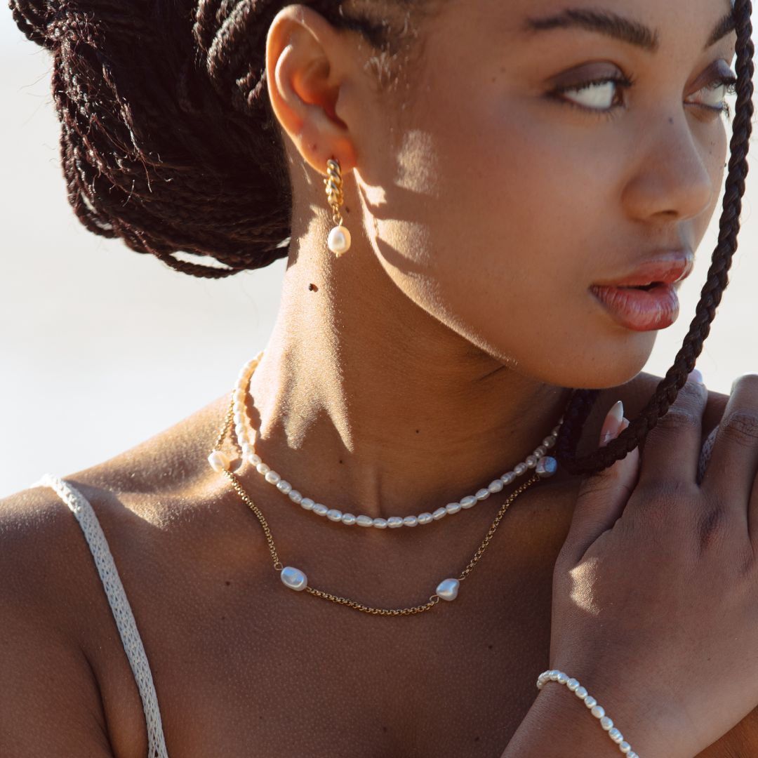 Freshwater Pearl Choker - Amélie-Gold-Nora Luxe