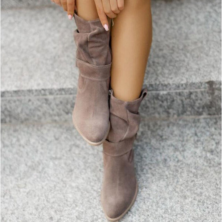 FrostStyle Boot | Stylish Mid-Calf Winter Boots for Women-Beige-3-Nora Luxe