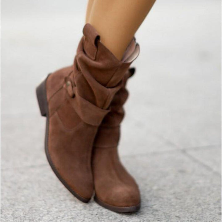 FrostStyle Boot | Stylish Mid-Calf Winter Boots for Women-Dark brown-3-Nora Luxe
