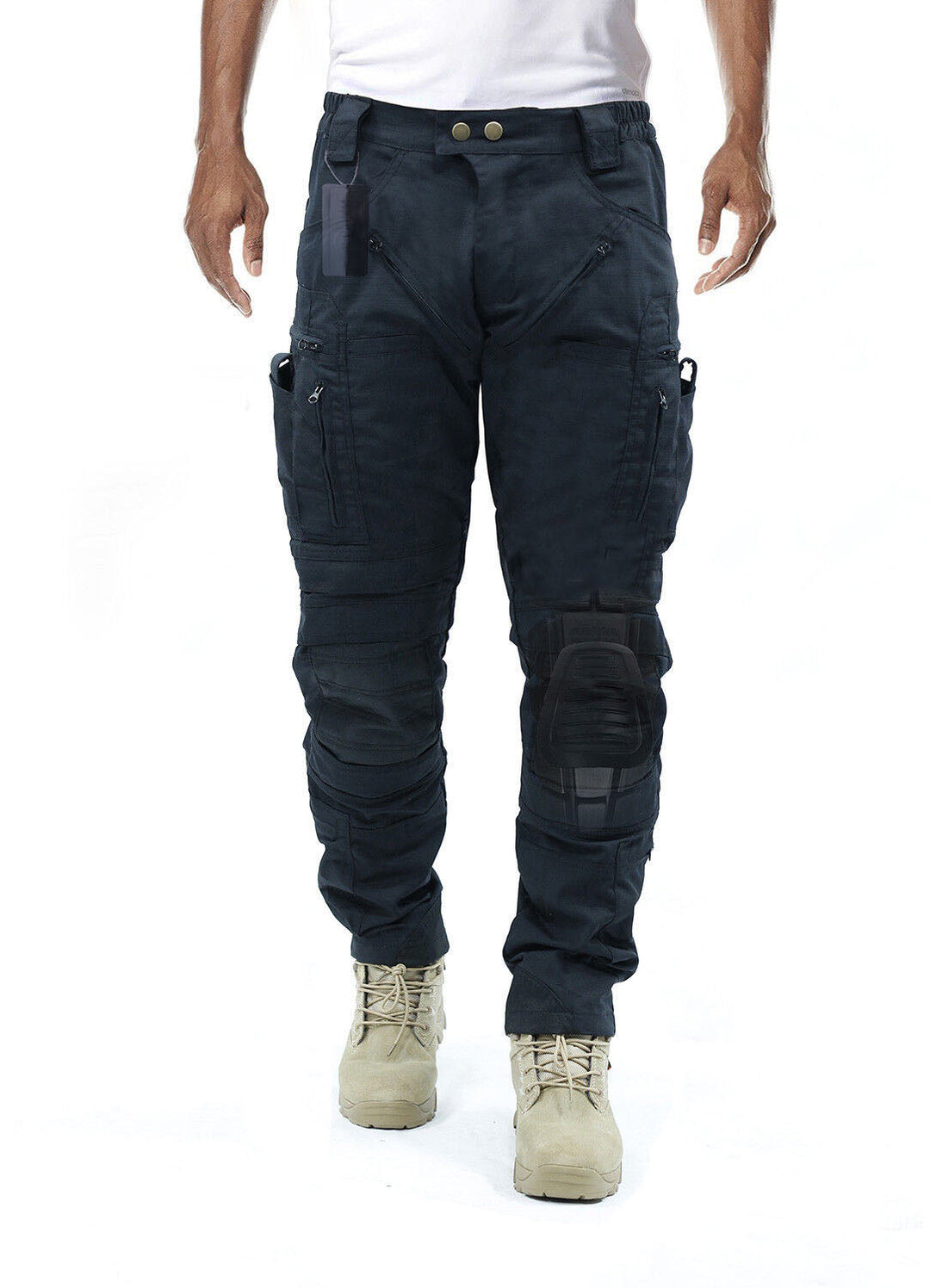 Functional Cargo Trousers for Men - Liam-Black-32-Nora Luxe