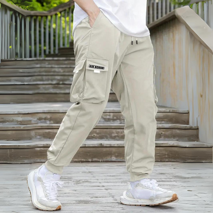 Functional Cargo Trousers with Drawstring - Maxwell-Beige-S-Nora Luxe
