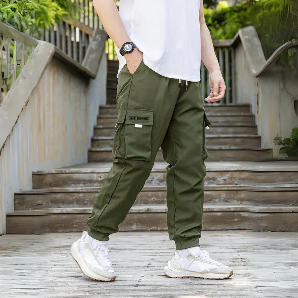 Functional Cargo Trousers with Drawstring - Maxwell-Blue-S-Nora Luxe