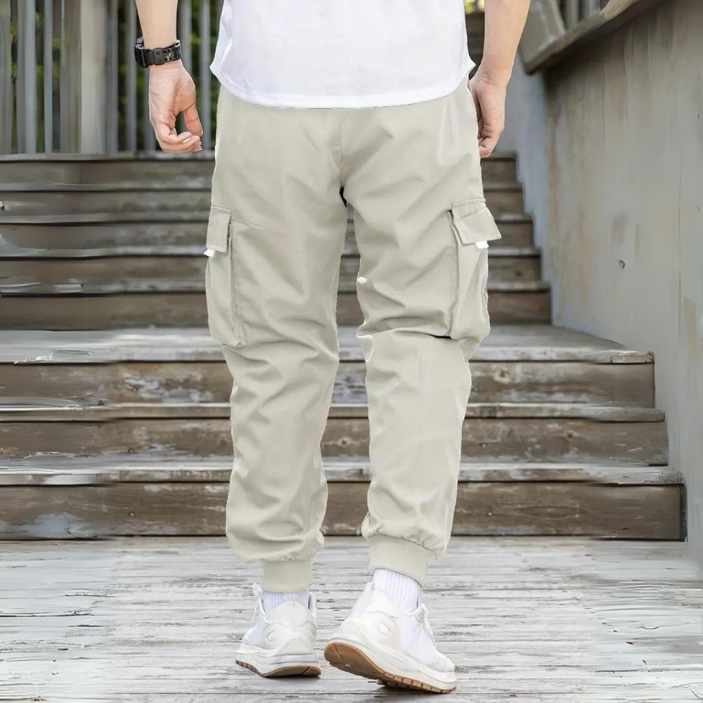 Functional Cargo Trousers with Drawstring - Maxwell-Blue-S-Nora Luxe