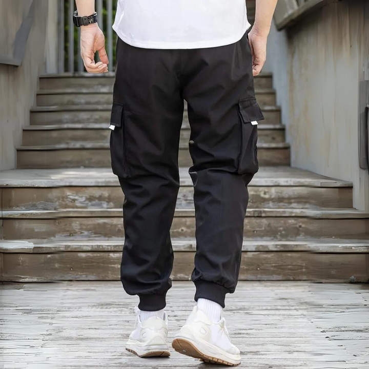 Functional Cargo Trousers with Drawstring - Maxwell-Blue-S-Nora Luxe