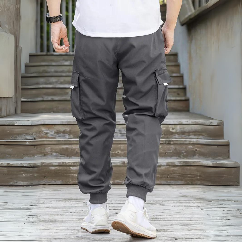 Functional Cargo Trousers with Drawstring - Maxwell-Blue-S-Nora Luxe