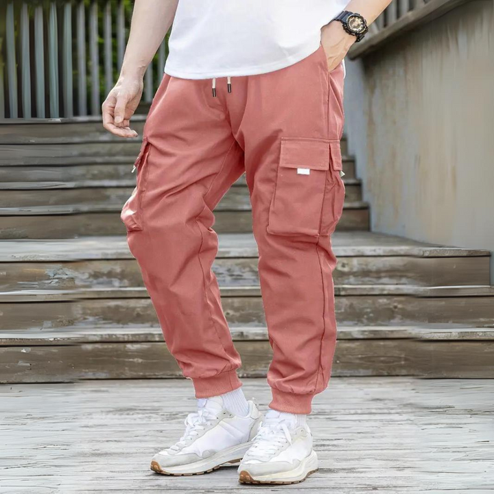 Functional Cargo Trousers with Drawstring - Maxwell-Pink-S-Nora Luxe
