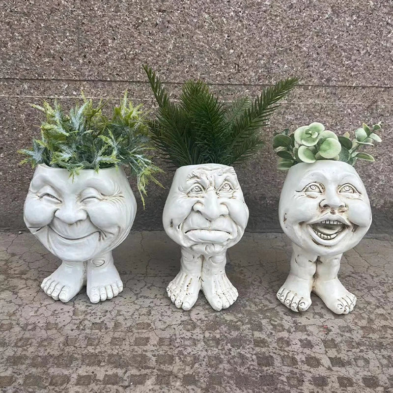 Funny Face Wax Plant Pot - GigglePot-1-Nora Luxe