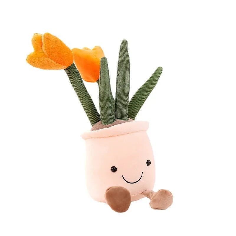 Funny Flower Cuddle - BloomBuddy-Orange Tulip-Nora Luxe
