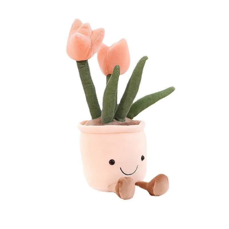 Funny Flower Cuddle - BloomBuddy-Pink Tulip-Nora Luxe