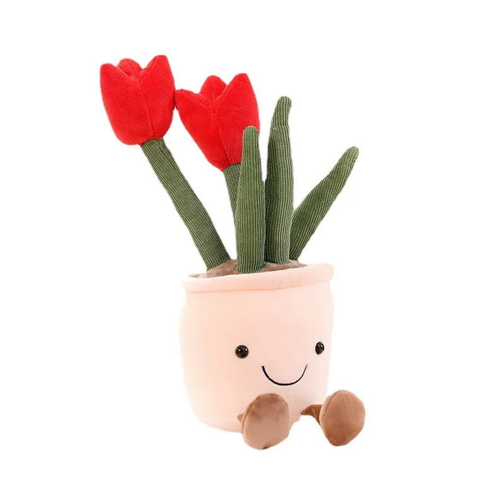 Funny Flower Cuddle - BloomBuddy-Red Tulip-Nora Luxe