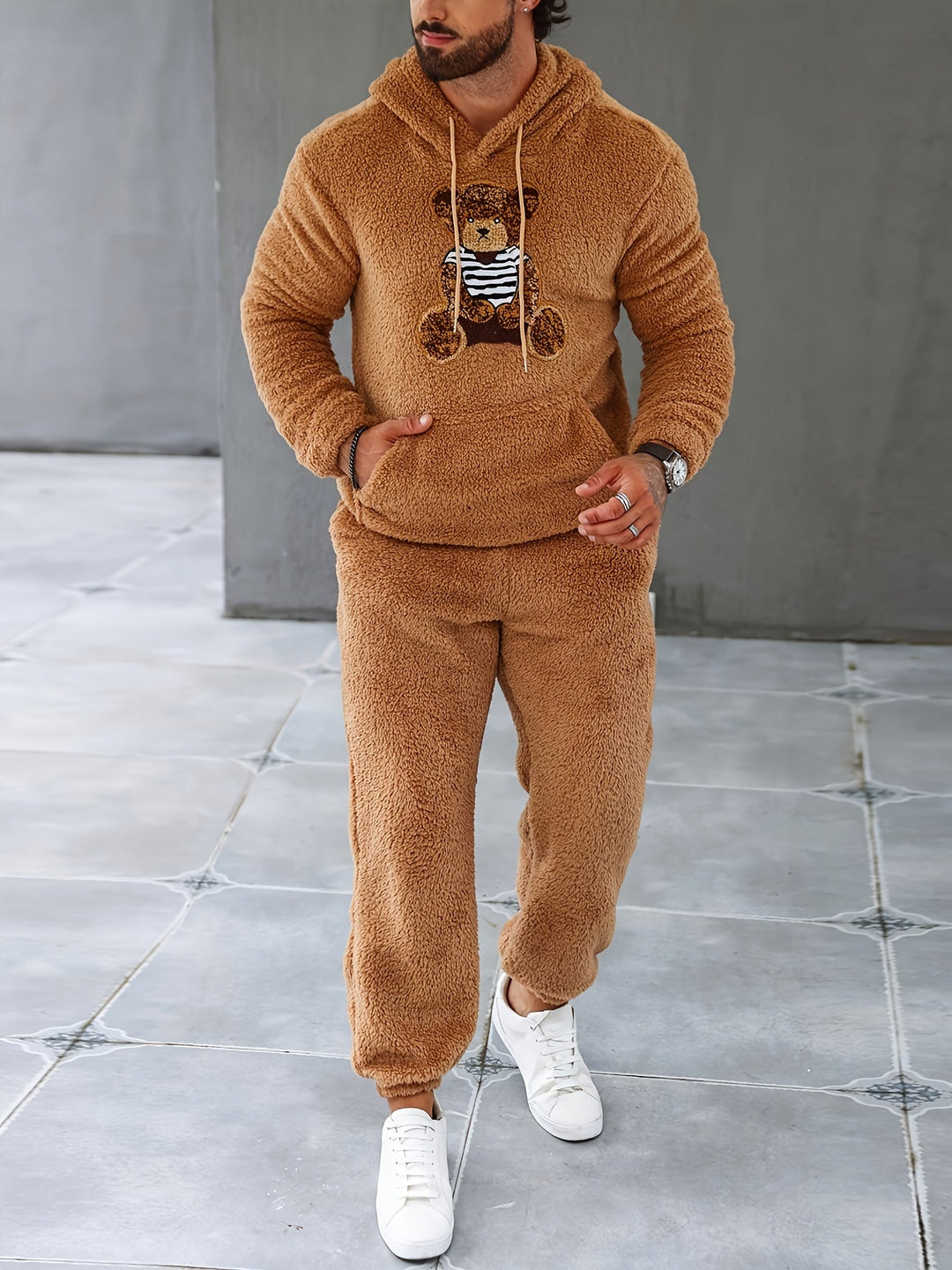 Fuzzy Fleece Two-Piece Outfit Set - Logan-Brown-S-Nora Luxe