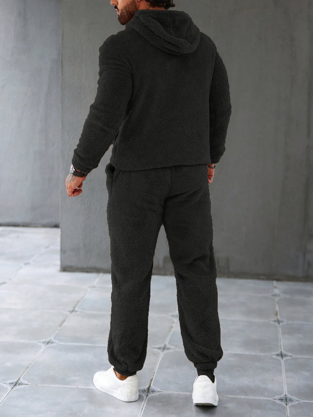 Fuzzy Fleece Two-Piece Outfit Set - Logan-Dark green-S-Nora Luxe