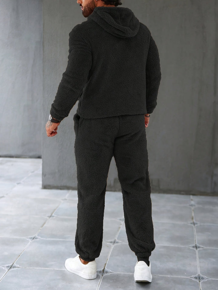 Fuzzy Fleece Two-Piece Outfit Set - Logan-Dark green-S-Nora Luxe