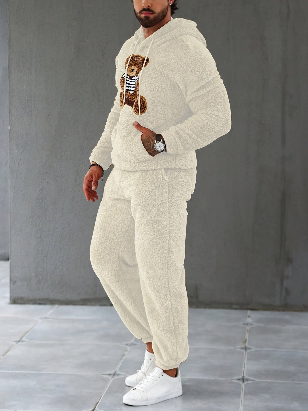 Fuzzy Fleece Two-Piece Outfit Set - Logan-White-S-Nora Luxe