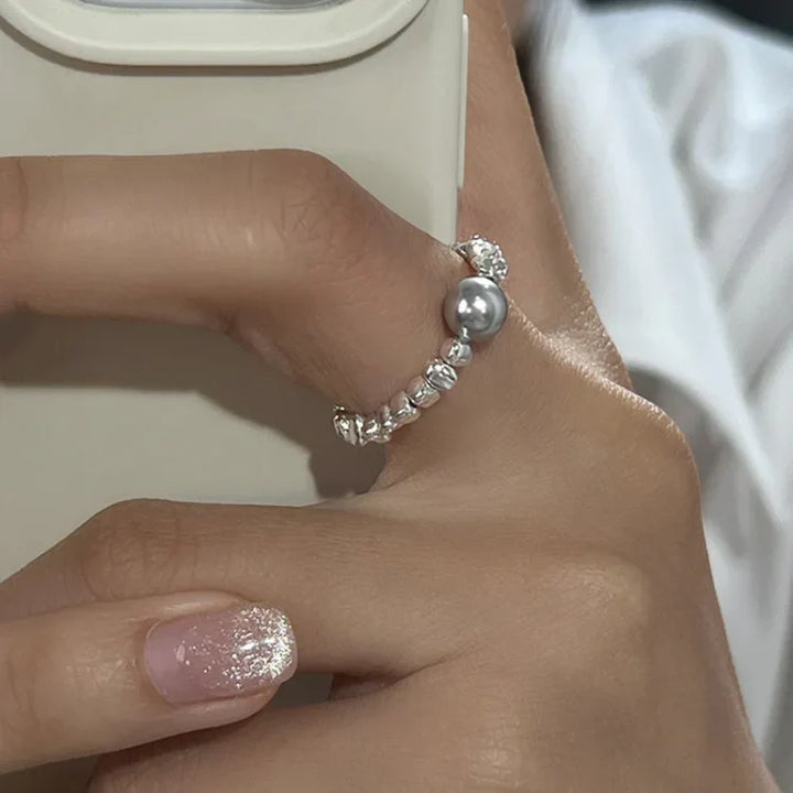 Galaxy Pearl Ring - Stella-Silver-5-Nora Luxe