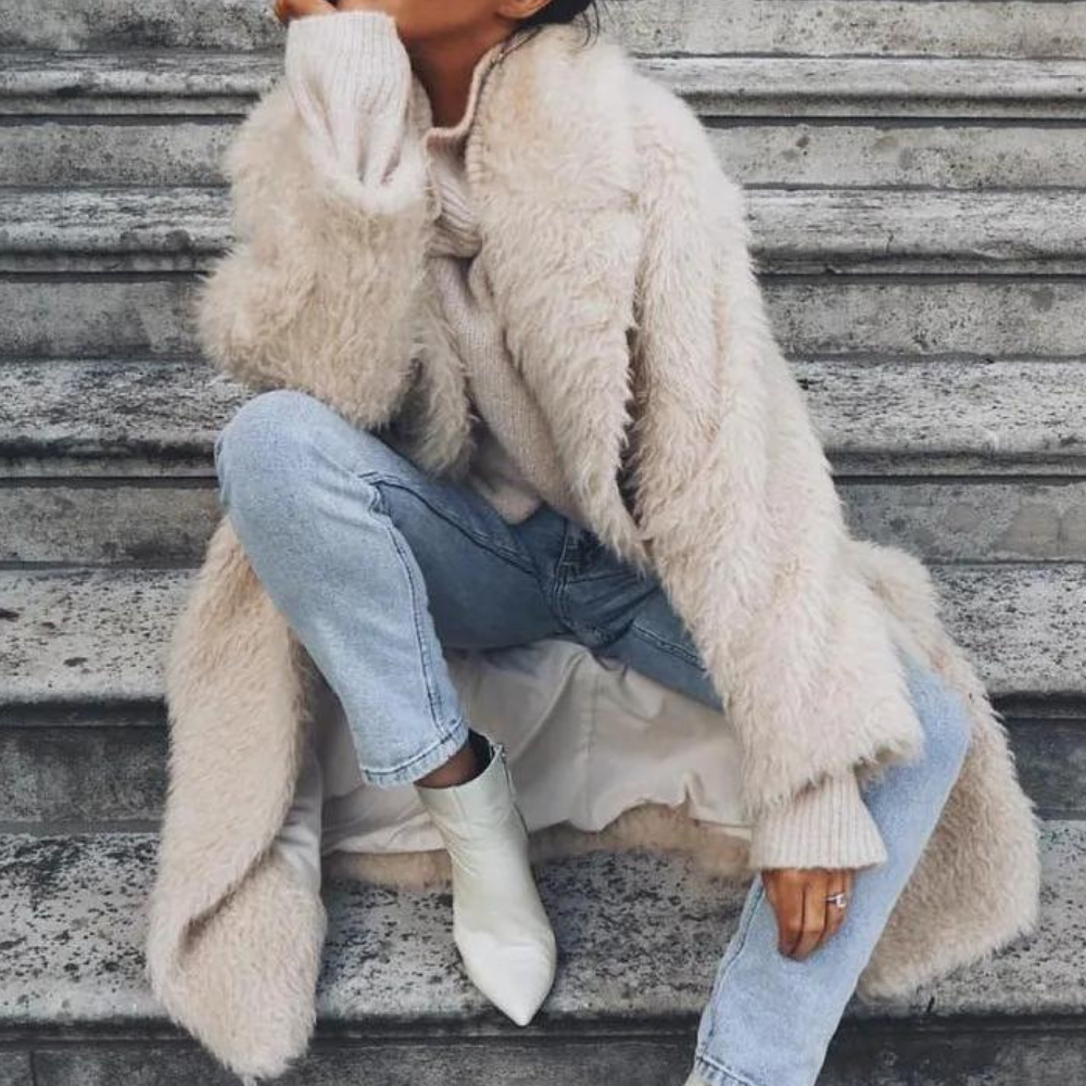 Gariela - Comfy Long Teddy Coat-XS-Nora Luxe