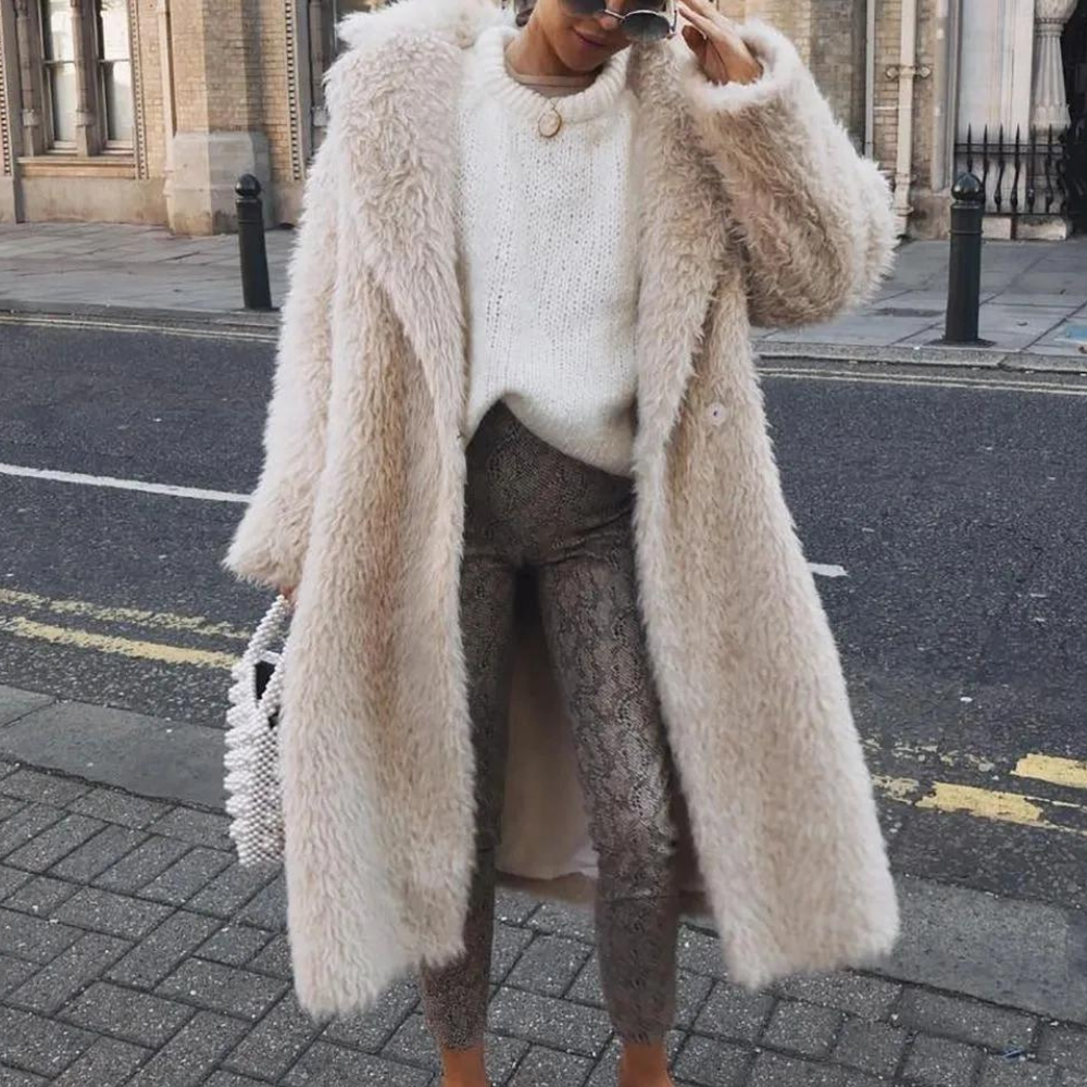 Gariela - Comfy Long Teddy Coat-XS-Nora Luxe