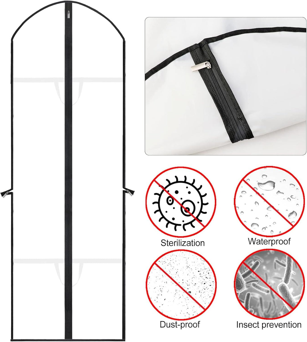 Extra-Long Dress & Gown Garment Bag – 71" (180.34 cm)Protective Covers with Handles (Buy 1, Get 1 FREE)