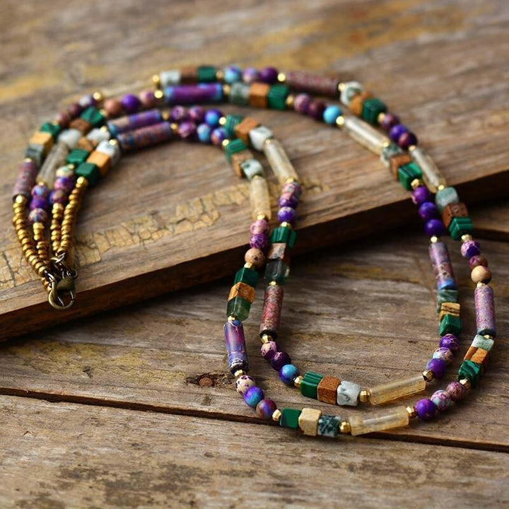 Gemstone Choker Necklace - Isabella-Nora Luxe