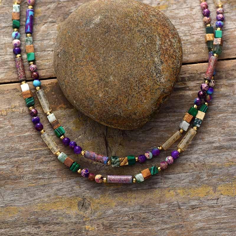 Gemstone Choker Necklace - Isabella-Nora Luxe