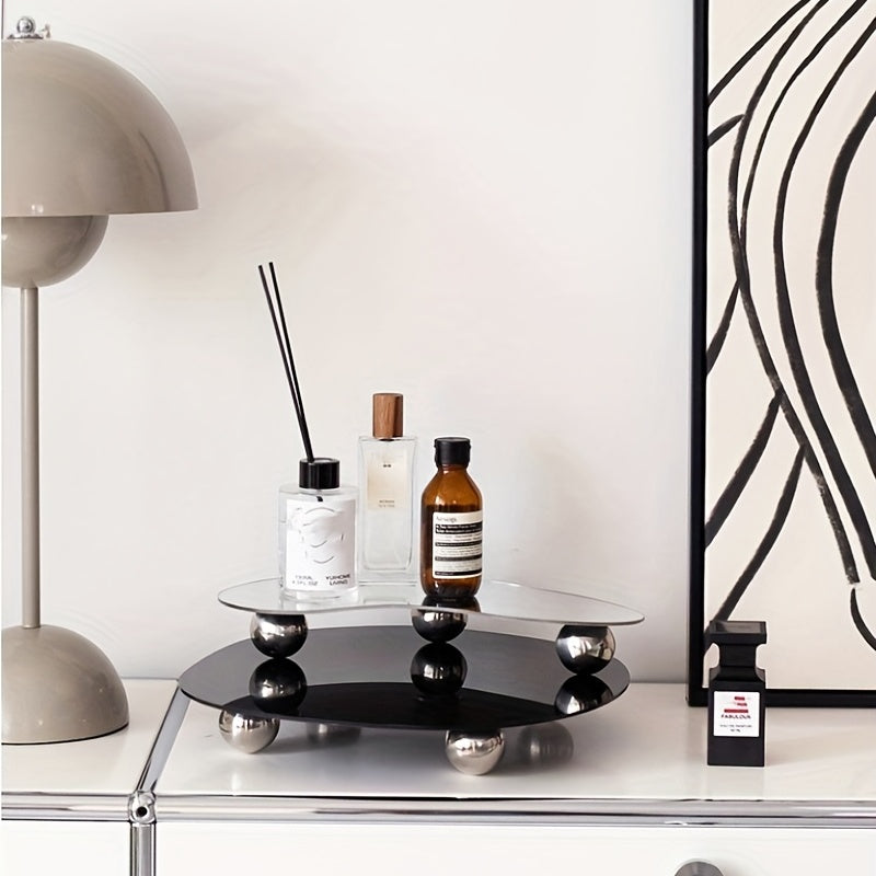 Geometric acrylic tray - For candles and fragrance sticks - Aurelia-Black-Nora Luxe