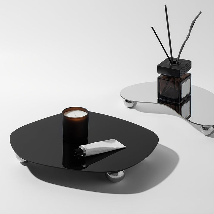 Geometric acrylic tray - For candles and fragrance sticks - Aurelia-Black-Nora Luxe
