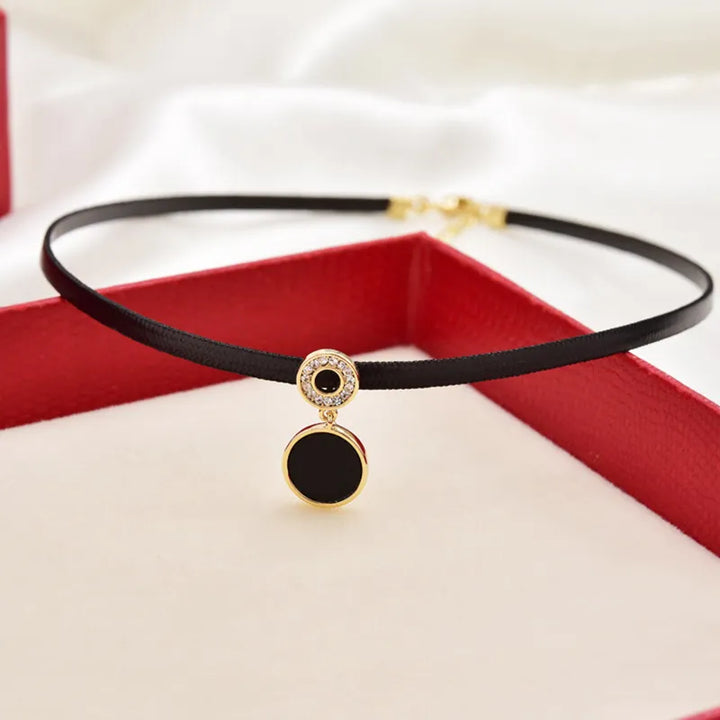 Geometric Crystal Necklace | Elegant Design-ROUND GOLD-Nora Luxe