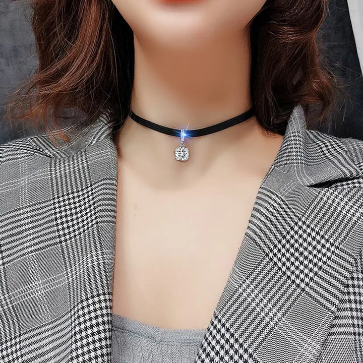 Geometric Crystal Necklace | Elegant Design-ZIRCON-Nora Luxe