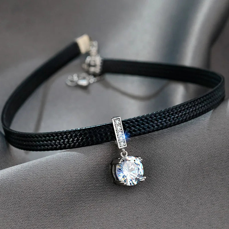 Geometric Crystal Necklace | Elegant Design-ZIRCON-Nora Luxe