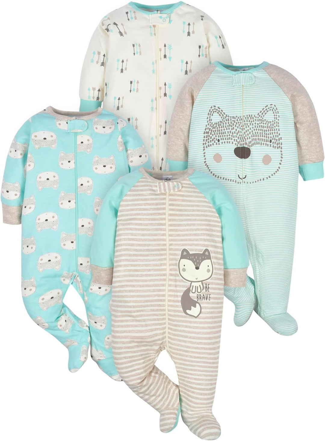 Gerber Baby Sleep & Play Pajamas for Boys with Footies-A-0–3 months-Nora Luxe